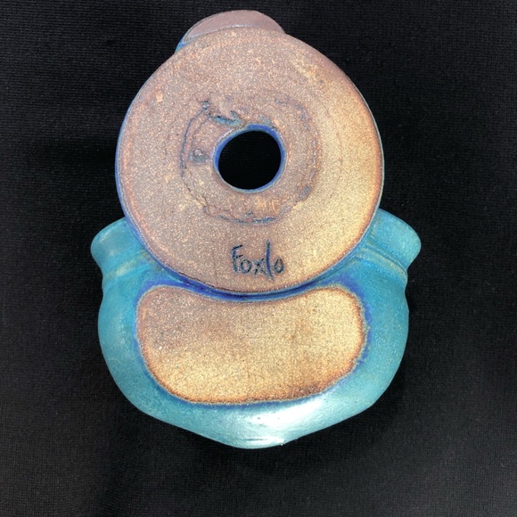 Foxlo Studio Pottery of California Wall Pocket Vase Planter Artist Signed - Picture 2 of 10
